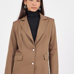 Styli Notched Lapel Single Breasted Blazer-51