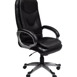 Caddy High Back Revolving office and Home Chair Black PU Leatherette CD188-image-97