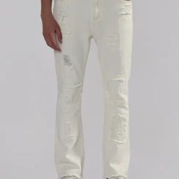 Showoff White Slim Fit Distressed Jeans-image-42
