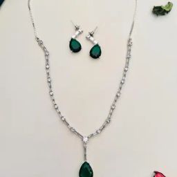 Abdesigns Stunnig Silver Plated American Diamond Necklace-image-86