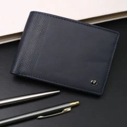 Van Heusen Navy Textured Leather Bi-Fold Wallet-picture-40
