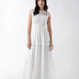 RAREISM White Cotton Embroidered Dress-picture-21
