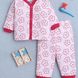 Bumzee Girls Baby Pink Cotton Printed Regular Fit Clothing Sets-picture-20