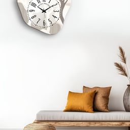 OLIVE TREE White & Black Printed Wooden Contemporary Wall Clock-51