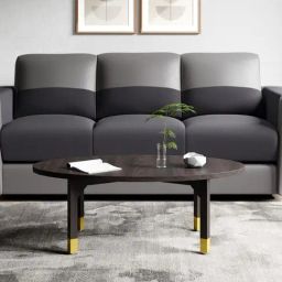 Godrej Interio Oval XL Brown Rose Wood Coffee Table-image-41