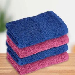 Haus & Kinder Cobalt & Mulberry Cotton Hand Towel Pack of 4-picture-6