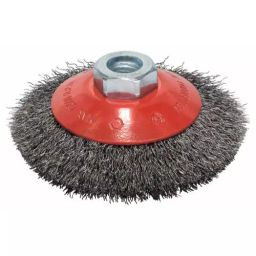 Bosch 100 mm Alloy Steel Crimped Wire Tapered Brush Wheel, 2608622057-26