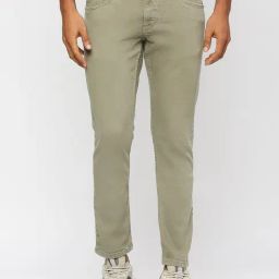 Basics Green Slim Fit Jeans-image-8