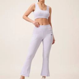 Clovia Purple Polyester Solid Activewear-13