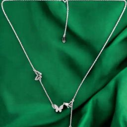 Taraash 92.5 Sterling Silver Butterfly Charm Chain Pendant for Women & Girls-2