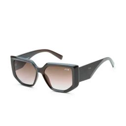 Irus Brown Oversize Irregular Sunglasses For Women-40
