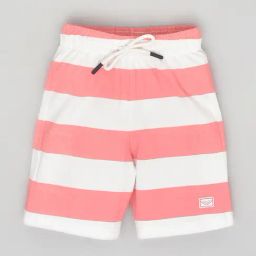 YOUMAA Unisex Peach Cotton Striped Shorts-image-33