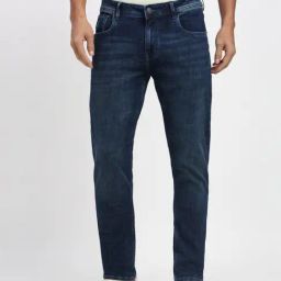 Peter England Navy Cotton Slim Fit Jeans-image-92