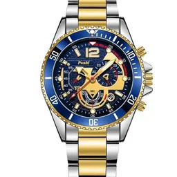 Poshi Men Round Dial Stainless Steel Straps Analogue Watch-image-28