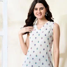 Metronaut Polka Dot Print Styled Back Top-image-56