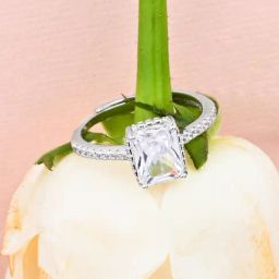 Touch925 925 Pure Silver Rectangular Stone Ring for Women-image-19