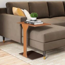Durian Garett Tan Brown Leather Side & End Table-28