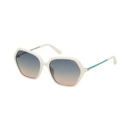 Guess Blue UV Protected Hexagon Sunglasses for Women GUS0013421P55SG-11