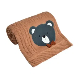 MiArcus Koala Face Woven Brown Cotton Blend Double Winter Blanket-image-16