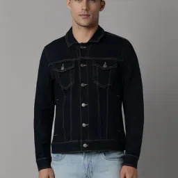 Louis Philippe Navy Slim Fit Denim Jacket-picture-40