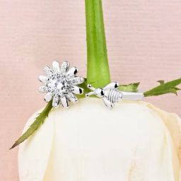 Touch925 925 Pure Silver Bloom & Bee Ring for Women-image-82