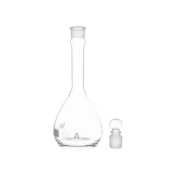 Supertek 50 ml QR Coded Volumetric Flask ASTM Wide Mouth Heavy Duty Class A with Glass Stopper and Individual Works Certificate, 46.424.0050BRQR image 3