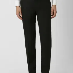 Van Heusen Black Slim Fit Checks Trousers-image-91