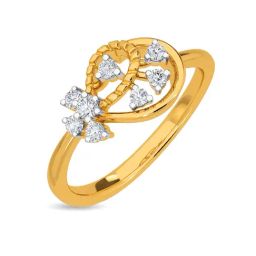 Kisna Diamond & Gold Jewellery Aimee 14k (585) Diamond & Gold Ring For Women-image-5