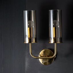Whispering Homes Dual Cylindrical Glass Shade Wall Sconce-image-86