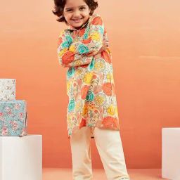 VASTRAMAY Boys Multi Cotton Blend Printed KurtaSets-9