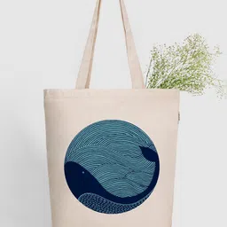 EcoRight Zipper Tote Bag - Whale Doodle-16