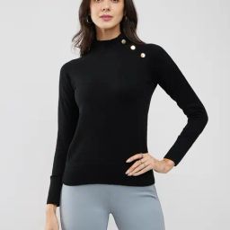 Fablestreet Black Acrylic Regular Fit Sweater-image-91