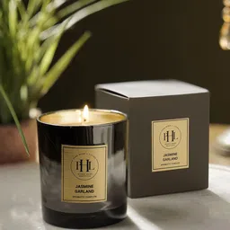 Pure Home and Living Black Jasmine Garland Scented Glass Jar Candle-47