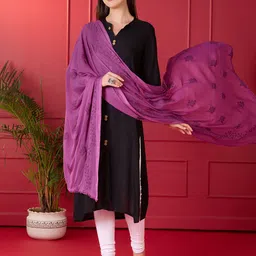 Dupatta Bazaar Floral Embroidered Threda Work Chiffon Dupatta-26
