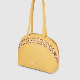 Caprese Yellow PU Structured Shoulder Bag image 3