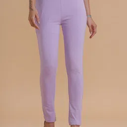 De Moza Women Casual Pants Slim Fit Pleated Trousers-image-8