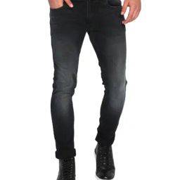 Basics Black Super Skinny Fit Lightly Washed Jeans-image-65