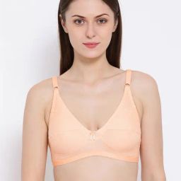 Clovia Peach Non Padded Non Wired Everyday Bra-image-85