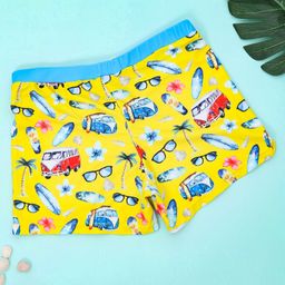 Yellow Bee Beach Theme Swimming Trunk - Yellow Blue-picture-32