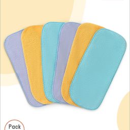 Babyhug Reusable Stay Dry Fleece Cloth Diaper Inserts Pack of 6 -Multicolour-1