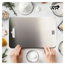 Housegoods Premium 304 Steel Chopping Rust-Free Cutting Board, Non-Slip, Anti-Bacterial, Chef Approved - 35cm x 25cm-19