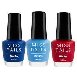 MISS NAILS Set Of 3 Mini Pro Toxin Free Nail Color - 10 ml Each - Shade 70-10