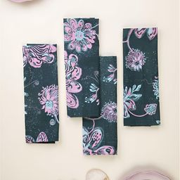 FREEDOM TREE 4-Pcs Blue & Purple Printed Cotton Dinner Table Napkins-image-9