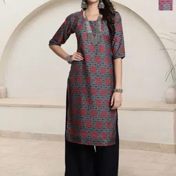 HERE&NOW Women Pack Of 2 Ethnic Motifs Printed Crepe Kurta-picture-39