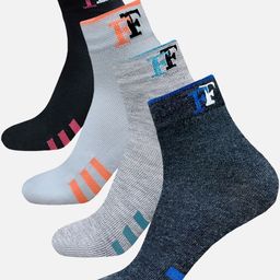 StyFun Men Pack Of 4 Striped Ankle Length Running Socks-55