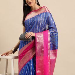 Silk Land Striped Zari Kanjeevaram Saree-image-37