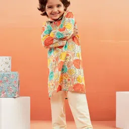 VASTRAMAY Boys Multi Cotton Blend Printed KurtaSets-image-30