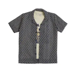 Cavio Boys Turquoise Cotton Comfort Fit Shirt with T-Shirt-image-34