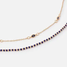 Accessorize London Effy Evil Eye Blue & Golden Alloy Anklet (Pack of 2) image 2