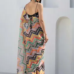 Swtantra Multicolored Chiffon Printed Saree image 2